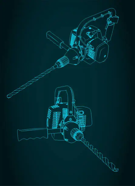 Vector illustration of Hammer drill illustration