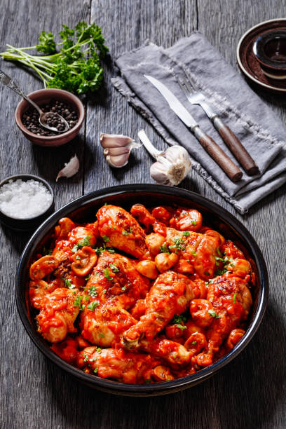 istock chicken stew with mushrooms in a tomato sauce 1455106806