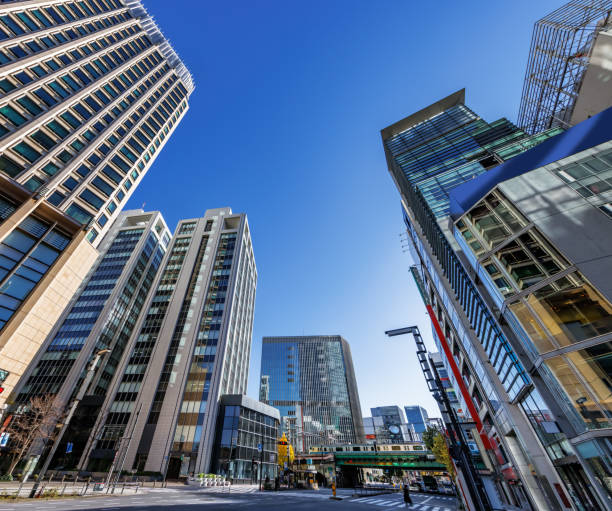 istock Buildings in Tokyo with beautiful sunlight 1455107022