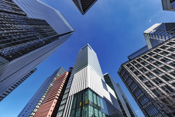istock Buildings in Tokyo with beautiful sunlight 1455107099
