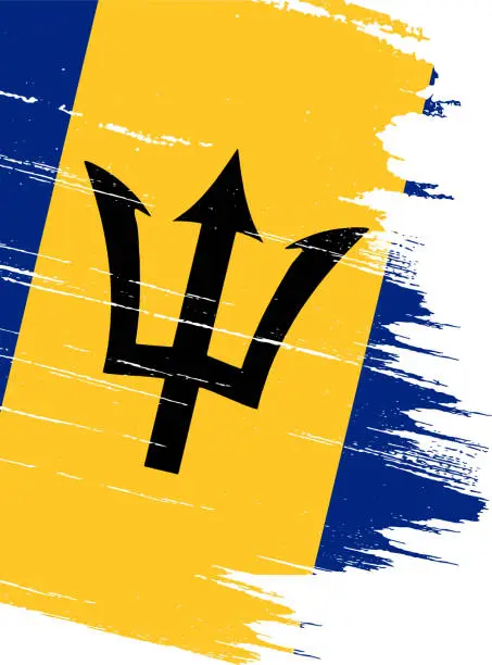 Vector illustration of Barbados  flag with brush paint textured isolated  on png or transparent background,Symbol Barbados,template for banner,advertising ,promote, design,vector,top  win sport country