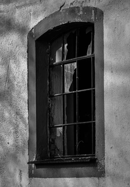 istock Close up of old window on old building 1455120435
