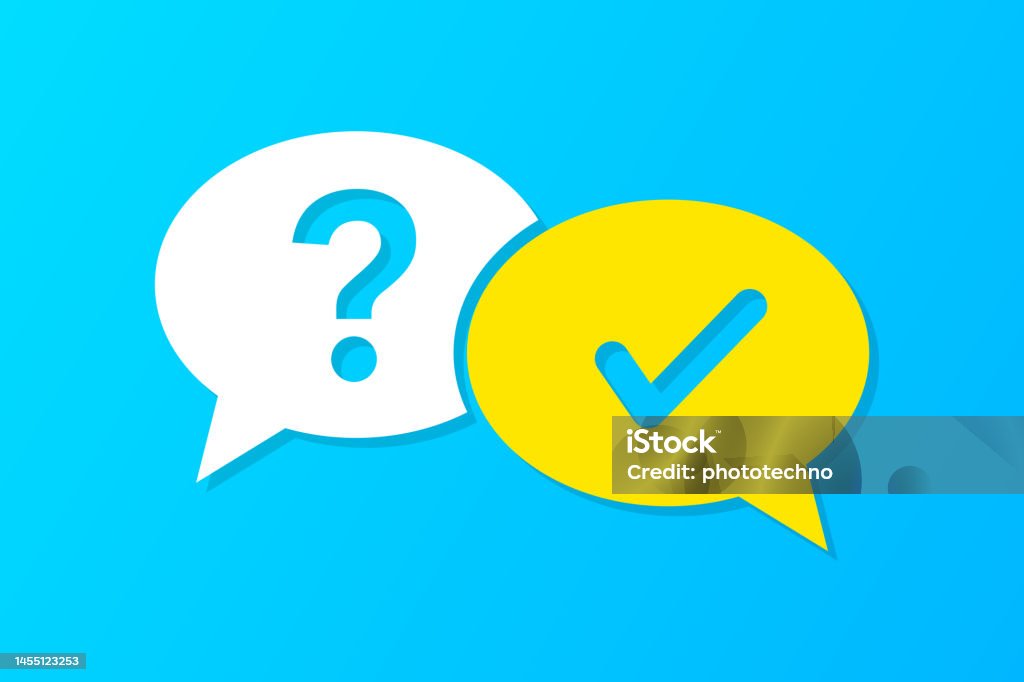 Question Concept Speech Bubble With Question Message Sitting Over Blue ...