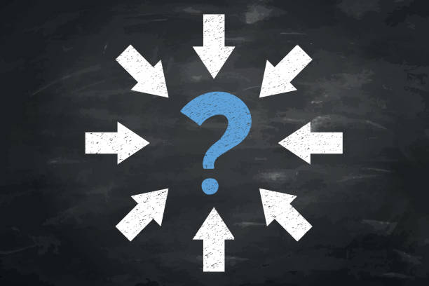 istock Yellow questions mark illustration on blackboard background and copy space for FAQ and question and answer 1455123456