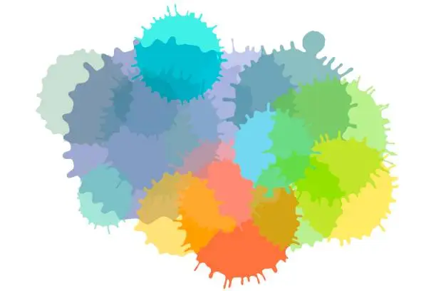 Vector illustration of Multicolored splash watercolor background. Template for designs. Vector illustration