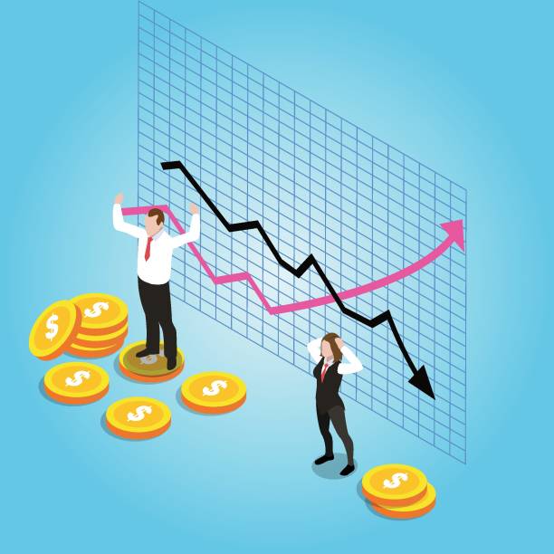 istock Business people with financial chart report isometric 3d 1455136634