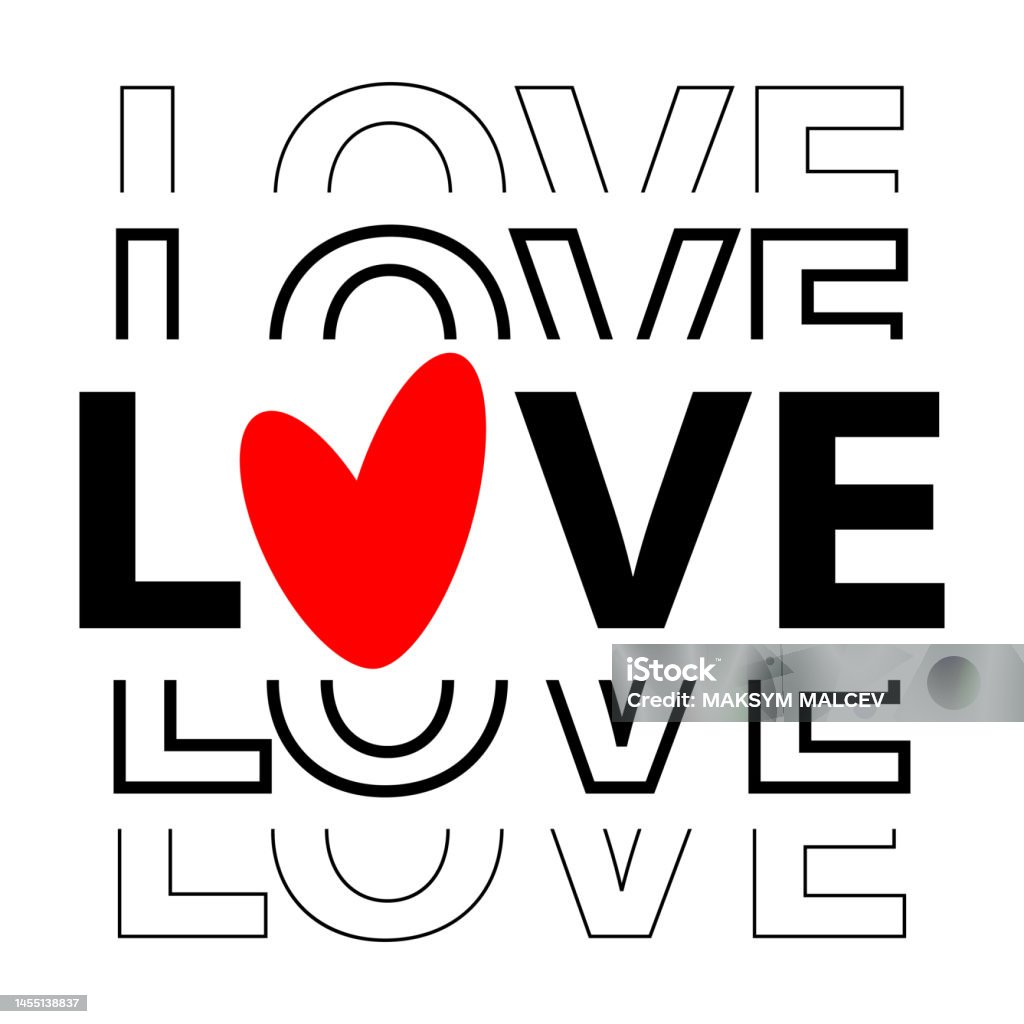 Lovers Text Design Love Text Design For Valentines Day Vector Illustration Isolated On ...