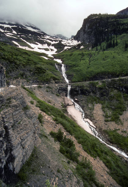 Glacier NP - Going to the Sun Road Waterfall - 1989