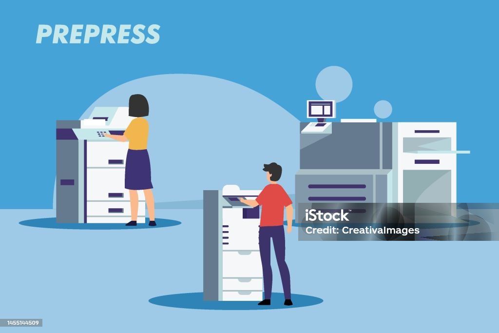 Print Services Vector Print Shop Services 2d Vector Stock Illustration - Download Image Now ...