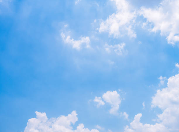 istock Panoramic view of clear blue sky and clouds, clouds with background. 1455144664