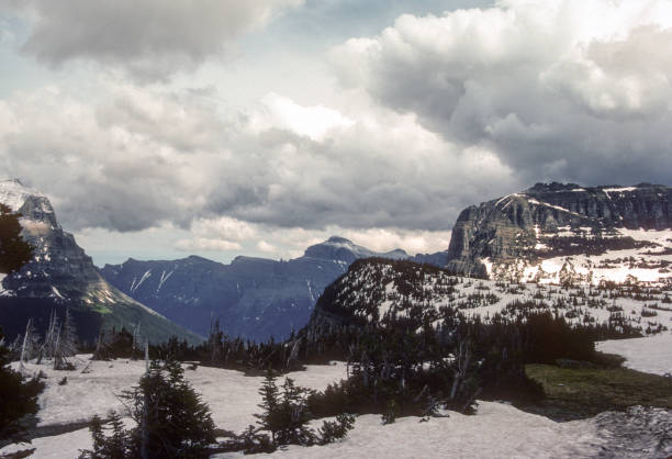 istock Glacier NP - Going to the Sun Road - Snowy Logan Pass - 1989 1455144877