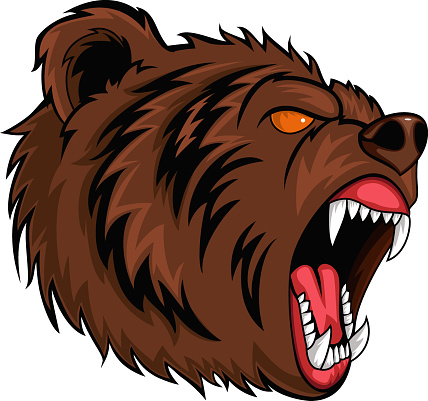 Vector Illustration of Angry bear head mascot character