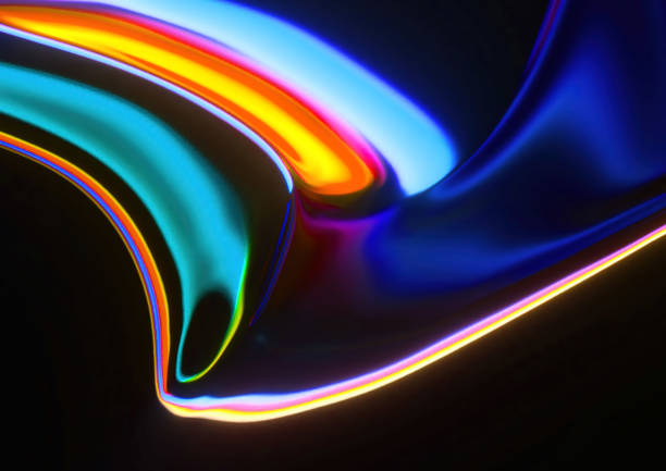 istock 3d rendering Curve Dynamic Fluid Liquid Wallpaper. Light Pastel Cold Color Colorful Swirl Gradient Mesh. Bright Pink Vivid Vibrant Smooth Surface. Blurred Water Multicolor Neon Sky Gradient Background 1455149759