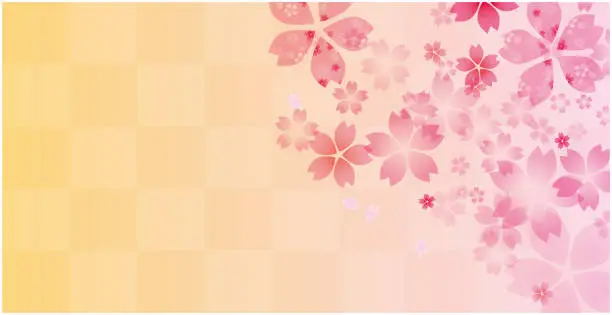 Vector illustration of Spring cherry blossom beautiful background