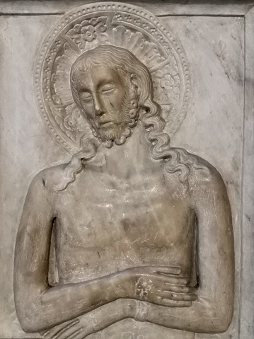 Jesus sculpture in the Basilica di Santa Croce in Florence, Tuscany, Italy