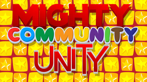 istock Mighty Community Unity. Word written with Children's font in cartoon style. 1455150729