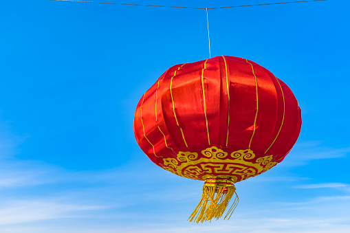Chinese red lanterns and blue sky