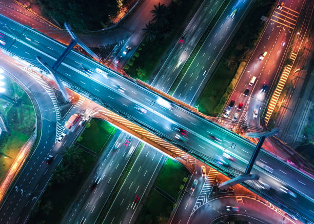 istock busy traffic at night from the above 1455152887