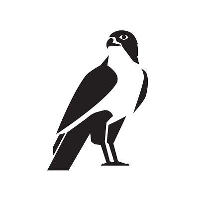 falcon bird silhouette emblem vector illustration