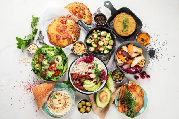 istock Vegetarian and various vegan dishes 1455161486