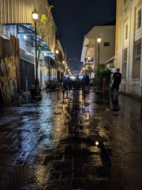 istock Night walker on the light of downtown city. 1455161985