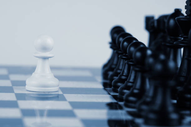 Chess game competition business concept , Business competition concept Fighting and confronting problems, threats from surrounding problems. Exhibited under the concept of games