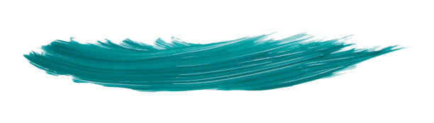 istock Turquoise brush isolated on white background. deep lake green brush 1455169929