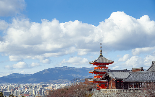 kyoto,Japan -December,22:The most beautiful viewpoint of Kiyomizu-dera Temple is a popular tourist destination in Kyoto, Japan.