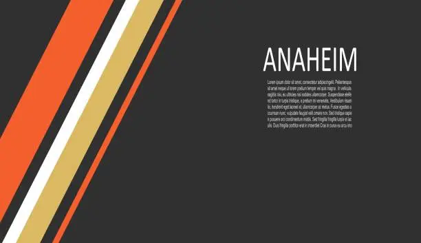 Vector illustration of Anaheim Ducks ice hockey team uniform colors. Template for presentation or infographics.
