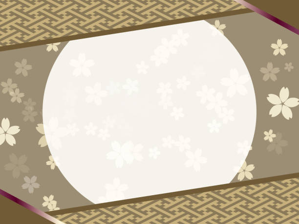 istock A Japanese-style beige color background material inspired sakura. Vector illustration with blank space for text. 1455178989