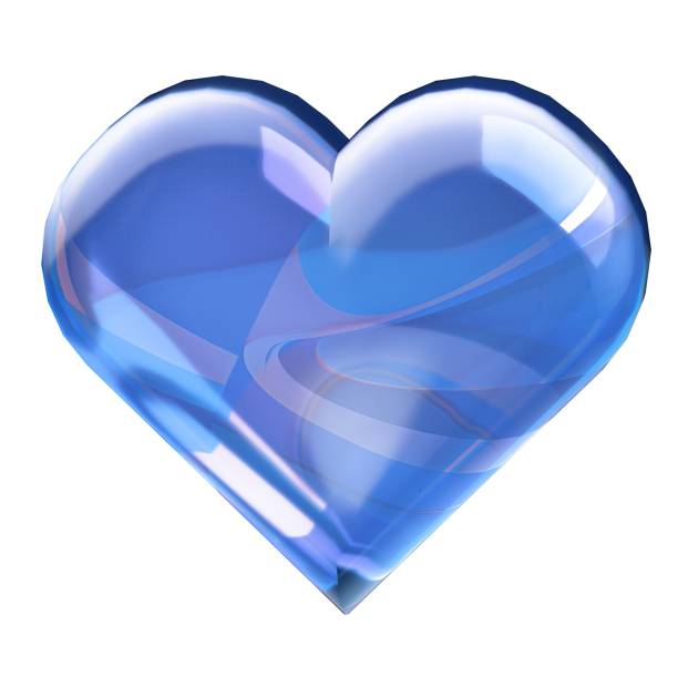 istock Blue Deformed heart mark glass geometry Abstract, dramatic, passionate, luxurious and exclusive isolated 3D rendering graphic design elemental background material 1455179247