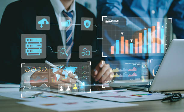 istock Data Management System (DMS) and Business Analytics Concept. businessman working and analysis connect to the dashboard to provide information for Key Performance Indicators (KPI), marketing analysis 1455180758