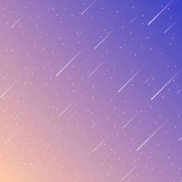 Vector illustration of Trendy starry sky with Purple gradient