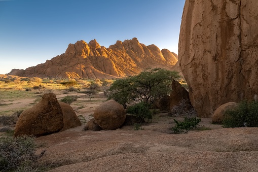Namibia, the desert of Spitzkoppe in Damaraland, beautiful landscape