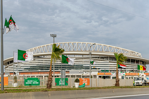The Ellis Park Stadium behind the newer complexes in the foreground. Construction is well under way in preparation for the 2010 Soccer World Cup to be held here.