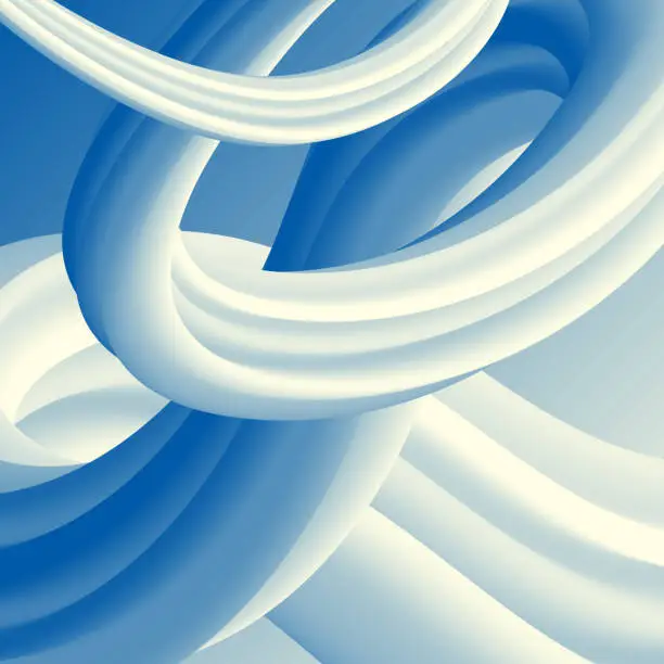 Vector illustration of Fluid abstract design with Blue gradient - Trendy background