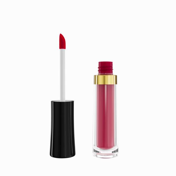 istock 3d rendering of a pink lip gloss in a transparent bottle isolated on white background 1455197174