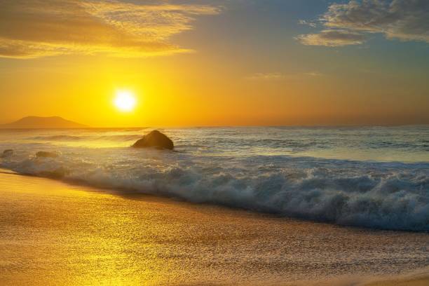 istock Golden sunset at the beach 1455197710