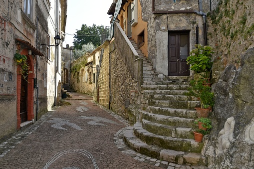 The streets of Lenola. Province of Latina, Lazio region, central Italy.
