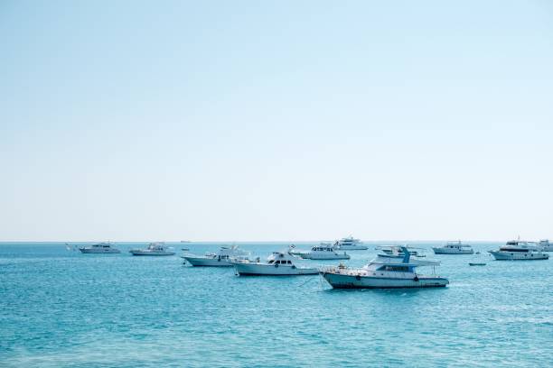 istock Boats in a sea in Egypt under clear sky 1455198237