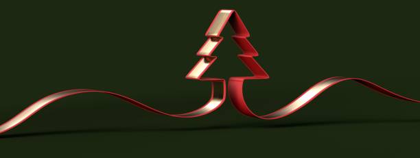 istock Panoramic illustration of a Christmas tree - Holidays concept 1455201063