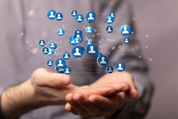istock 3D rendering of profile icons levitating above a person's hands 1455202998