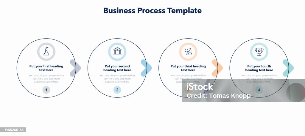 Simple Business Process Template With Four Colorful Stages Stock ...