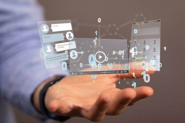 istock Hands with 3D concepts of connection between people 1455205649