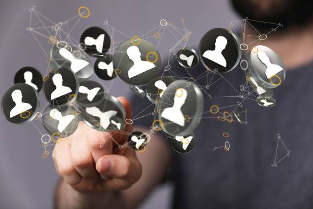 istock 3D rendering of an Abstract technology group and social network connection on a blurry background 1455205685