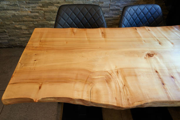 istock Wooden table and chairs view from above 1455208565
