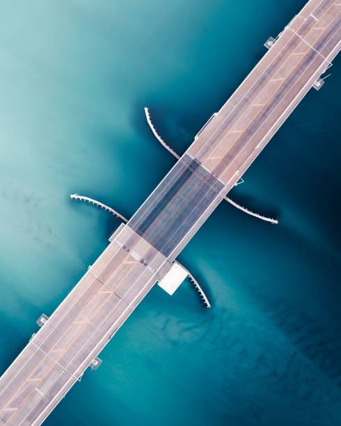 A Top view of ship bridge in a open clear sea