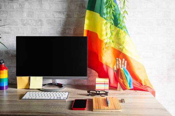 Beautiful office with LGBT accessories and decorations