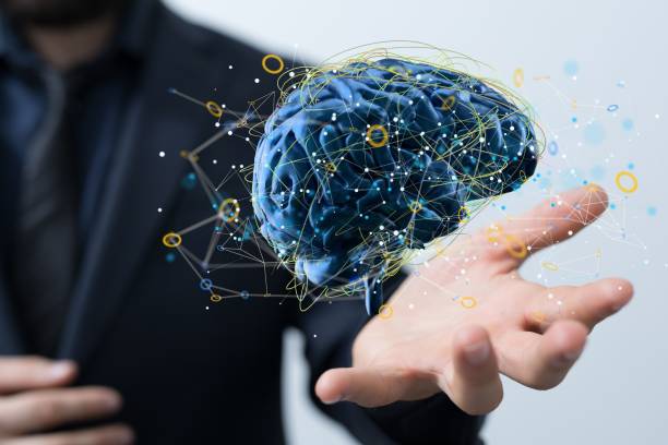 istock Closeup shot of a man showing the artificial intelligence 1455210729