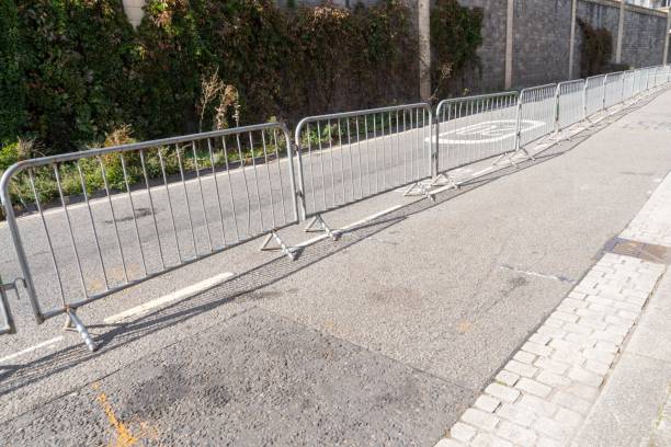 istock Metal safety barriers on the road. 1455211906